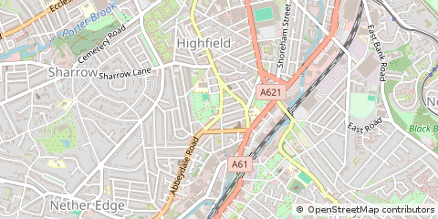 Map of Sheffield, South Yorkshire