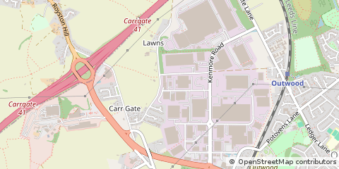 Map of Wakefield, West Yorkshire