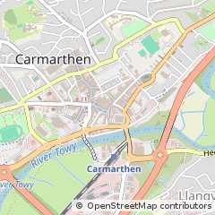 Map of Carmarthen, Carmarthenshire