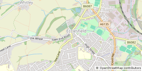 Map of Sheffield, South Yorkshire