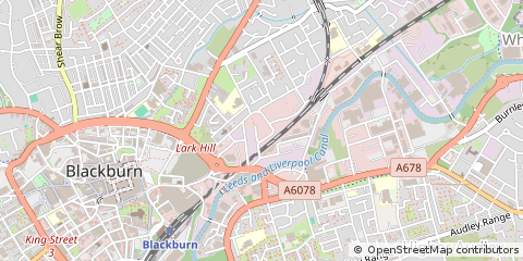 Map of Blackburn, Lancashire