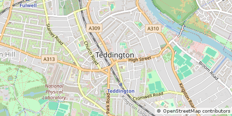 Map of Teddington, Surrey