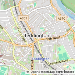 Map of Teddington, Surrey