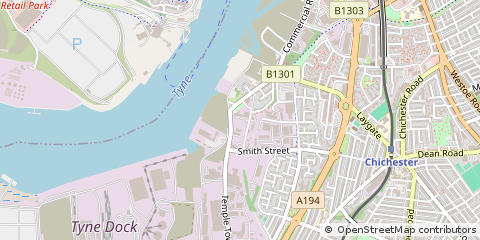 Map of South Shields, Tyne & Wear