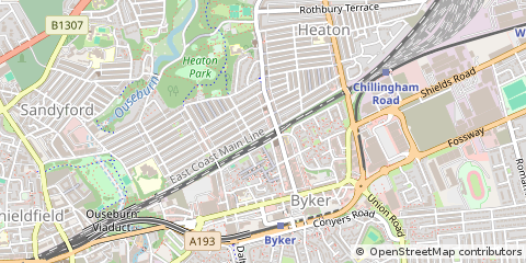 Map of Newcastle Upon Tyne, Tyne & Wear