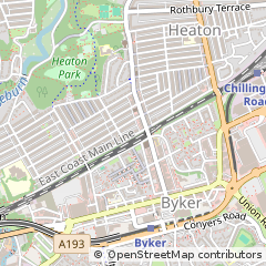 Map of Newcastle Upon Tyne, Tyne & Wear
