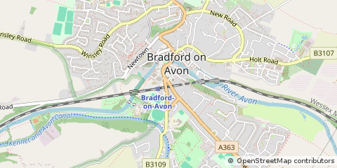 Map of Bradford on Avon, Wiltshire
