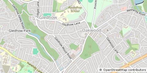 Map of Leeds, South Yorkshire