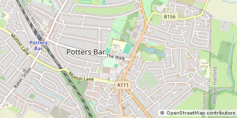 Map of Potters BAR, Hertfordshire