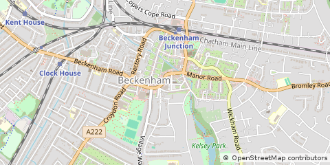 Map of Beckenham, Kent