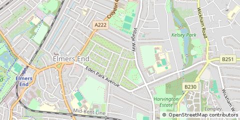 Map of Beckenham, Kent