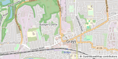 Map of Grays, Essex