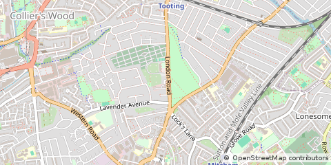 Map of Mitcham, Surrey
