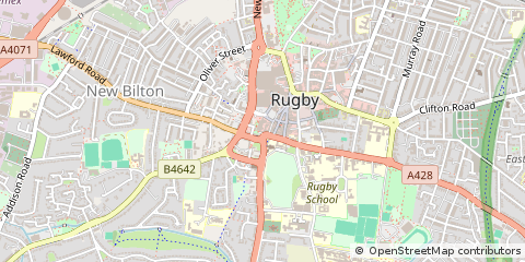 Map of Rugby, Warwickshire