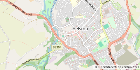 Map of Helston, Cornwall