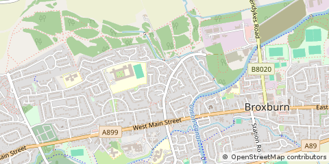 Map of Broxburn, West Lothian