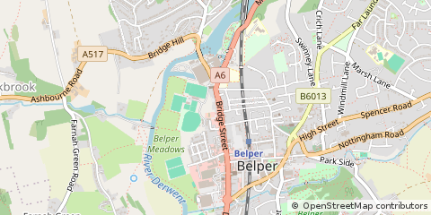 Map of Bridge Street, Belper Derbyshire