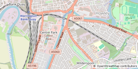 Map of Warrington, Cheshire