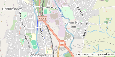 Map of Pontypool, Torfaen