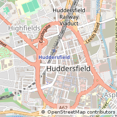 Map of Huddersfield, West Yorkshire
