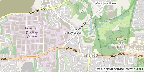 Map of Dudley, West Midlands