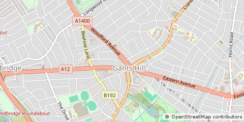 Map of Gants Hill Ilford, Essex