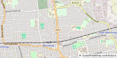 Map of Worthing, West Sussex