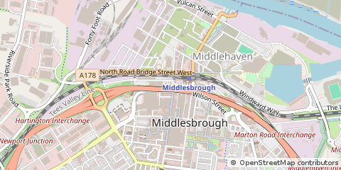 Map of Middlesbrough, Cleveland