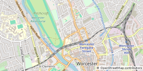 Map of Worcester, Worcestershire