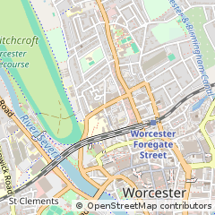 Map of Worcester, Worcestershire