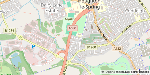 Map of Houghton LE Spring, Tyne and Wear