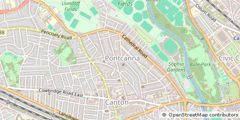 Map of Cardiff, South Glamorgan
