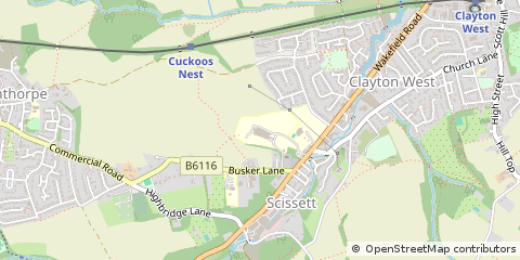 Map of Huddersfield, West Yorkshire