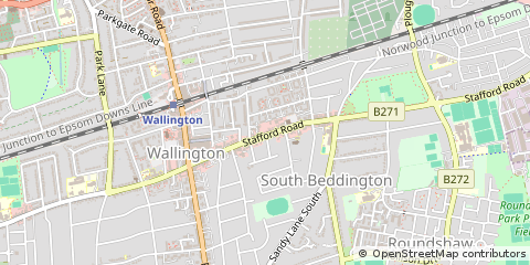 Map of Wallington, Surrey