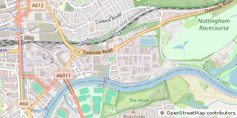 Map of Nottingham, Nottinghamshire