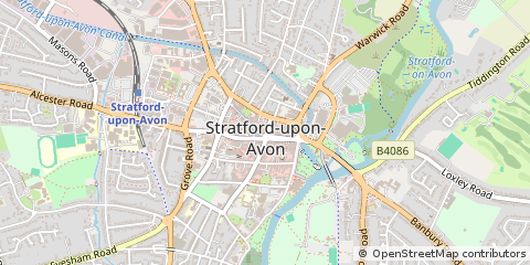 Map of Stratford Upon Avon, Warwickshire