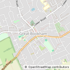Map of Great Bookham, Surrey
