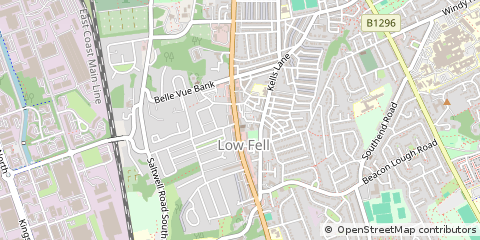 Map of Gateshead, Tyne & Wear