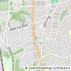 Map of Gateshead, Tyne & Wear