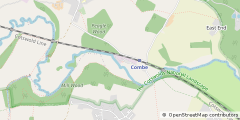 Map of Combe, Oxfordshire