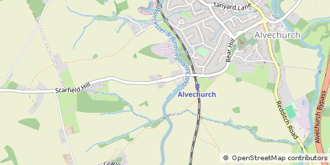 Map of Alvechurch, Worcestershire