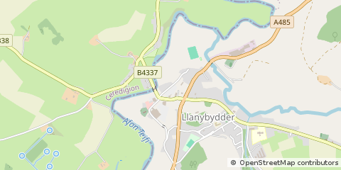 Map of Llanybydder, Carmarthenshire