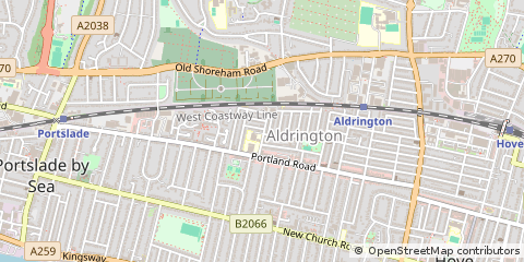 Map of Hove, East Sussex