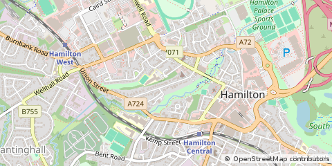 Map of Hamilton, Lanarkshire