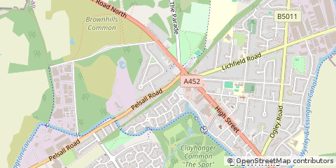 Map of Walsall, West Midlands