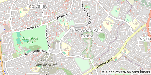 Map of Nottingham, Nottinghamshire