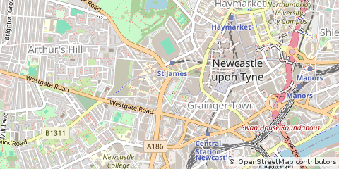 Map of Newcastle Upon Tyne, Tyne & Wear
