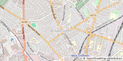 Map of Croydon, Surrey