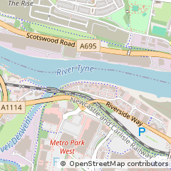 Map of Gateshead, Tyne & Wear