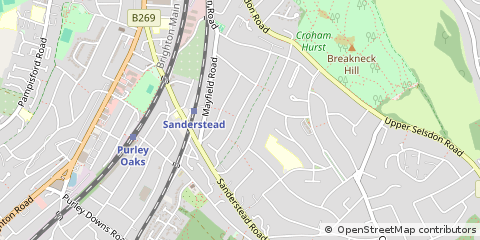 Map of Sanderstead, Surrey